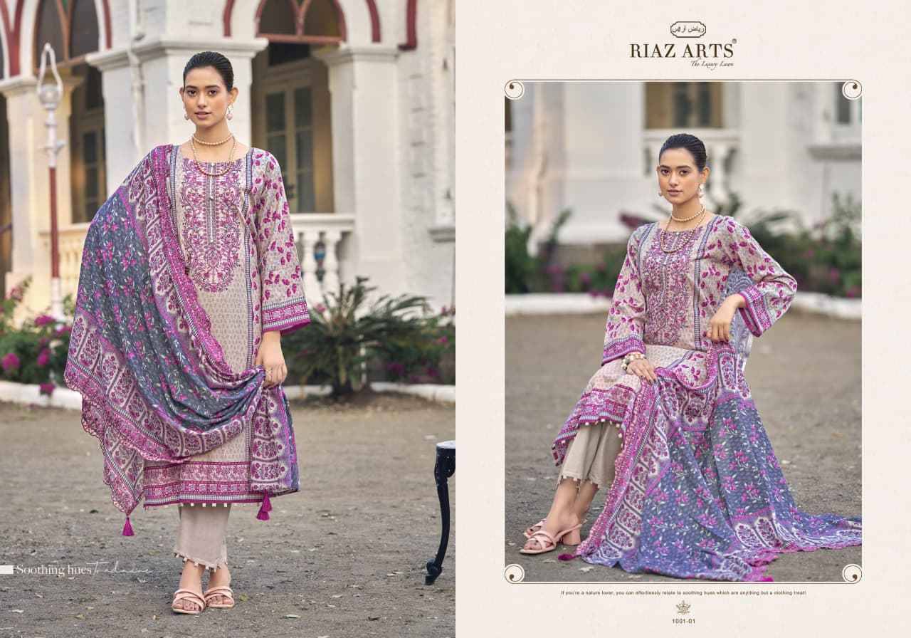 BIN SAEED NAWAZISH VOLUME.2 By RIAZ ARTS 1001 TO 1006 Series Beautiful Festive Suits Stylish Fancy Colorful Casual Wear & Ethnic Wear Cotton Cambric Lawn Print Dresses At Wholesale Price